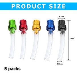 JNNJ Pack of 5 Motorcycle Fuel Tank Cap Valve Vent Hose, Universal Aluminium Fuel Cap Air Vent Hose for ATV Dirt Bike, Motorcycle Dirt Pit Bike Billet (Colour)