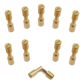 KAIY 10 Sets Knife Handle Pins Knife Making Supplies, Brass Rivets Knife Making, Screw Fasteners for Knife Maker DIY Tool Handle Fastener Revision, EDC Knife Screw(Head Diameter 6 mm)