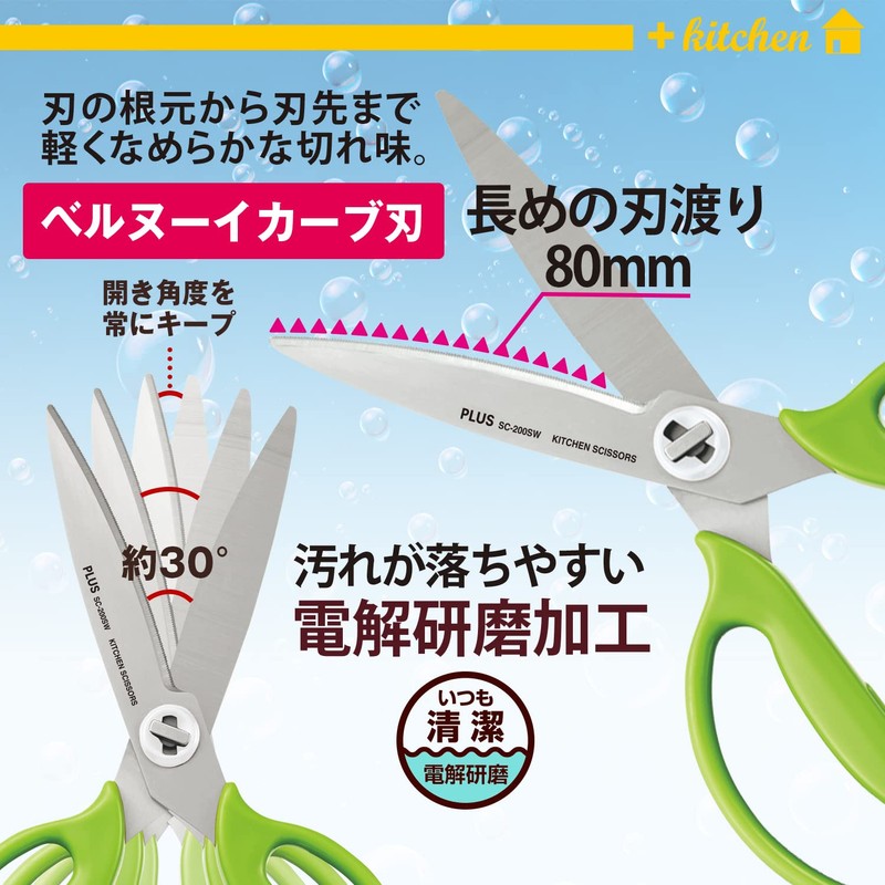 PLUS 35727 Kitchen Scissors, Disassembly, Dishwasher Safe, Fit Cut Curve,