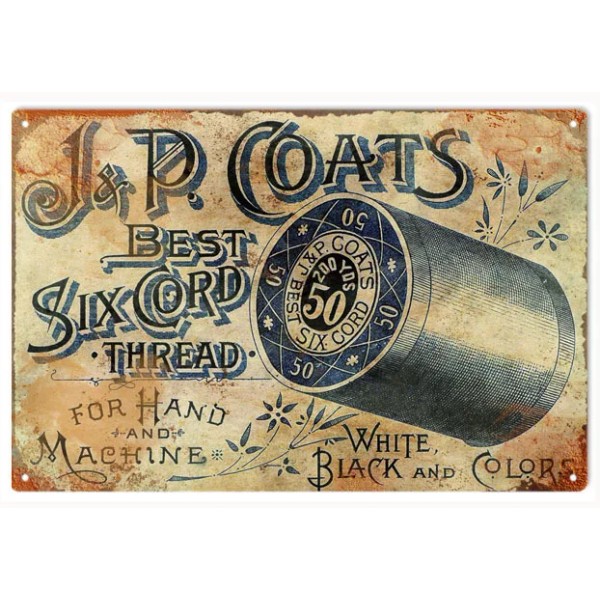 J.P. Coats Country Thread Advertisement Sign