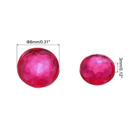 MECCANIXITY Flat Back Round Acrylic Rhinestones,8mm SS40 Pink Flatback Crystal Rhinestones for Crafts Clothes Shoes DIY Decoration Gifts 100Pcs