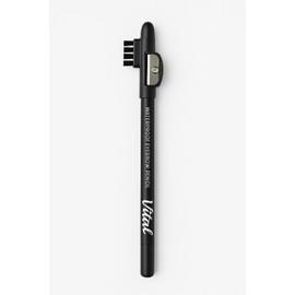 Vital Horizon Waterproof Eyebrow Pencil with Brush & Sharpener – Long-Lasting, Smudge-Proof – Black, Brown, Dark Brown (Black)