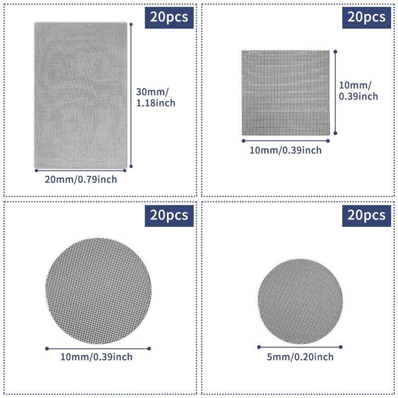 80 pcs Flower Pot Mesh Pad, 4 sizes Garden's Drainage