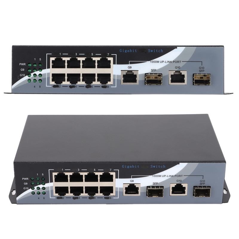 Ethernet Media Converter Twisted Pair RJ45 10/100/1000M 2 Optical Fiber