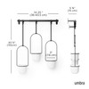 Umbra Triflora Hanging Planter for Window, Indoor Herb Garden, Set