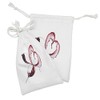 Ambesonne Wine Fabric Pouch Set of 2, Heart Shape Spilling