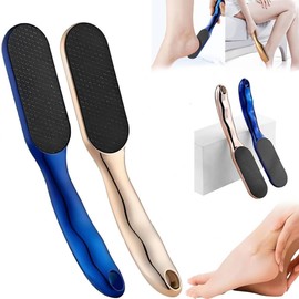 Mixed 2pcs Veins Grain, Nano Glass Foot File with Non-Slip Ergonomic Handle, Foot File for Dead Skin, Professional Foot Care Tools, Pedicure Tool for Smooth Feet (Blue+Gold)