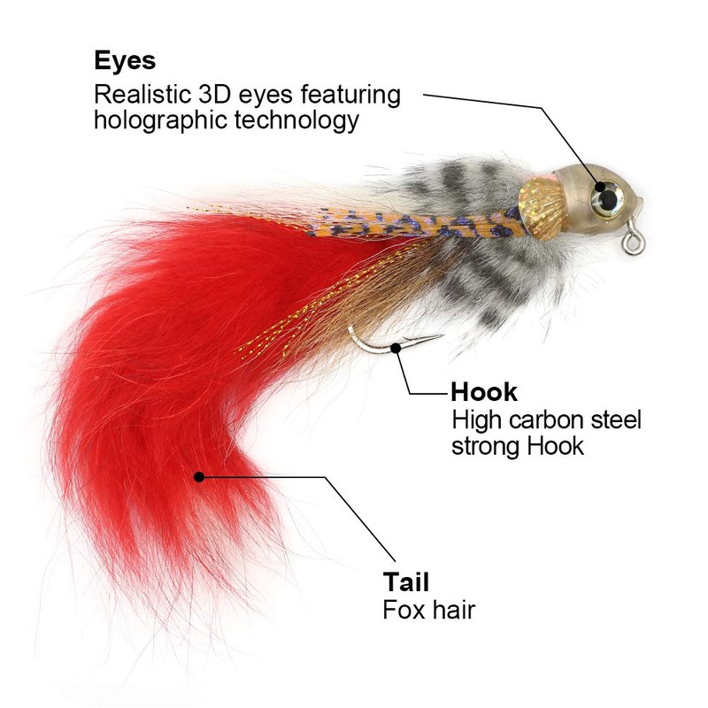 YZD Hand Tied Pike & Muskie Fly Fishing Flies with