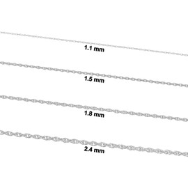 Kooljewelry Sterling Silver Rope Chain Pendant Necklace For Women (1.5 mm, 24 inch)