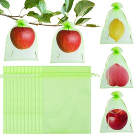Morcheiong 120Pcs Fruit Protection Bags 6" x 8", Garden Netting Mesh Bags with Drawstring, Reusable Fruit Netting Bags for Fruit Trees (Light Green)