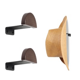 SEKSON Cowboy Hat Rack for Wall, 2 Pack Wooden Hat Holder, Wide Brim Hat Hooks, Wall Mount Hat Hanger for Baseball Caps, Fedoras, Straw Hats