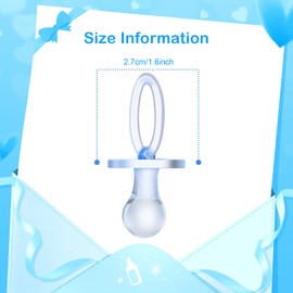 BBTO 24 Pieces Baby Shower Pacifiers Necklace Acrylic Chupones para Baby Pacifier for Girls Boys Baby Shower Party Game Favors Cute Mini Decorations Charms Table Scatter(Blue)