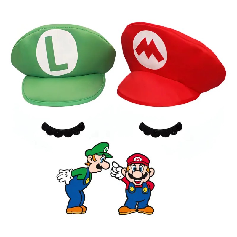 Kit Sombreros AC Mario Bros Luigi Adulto Infantil 6 Piezas