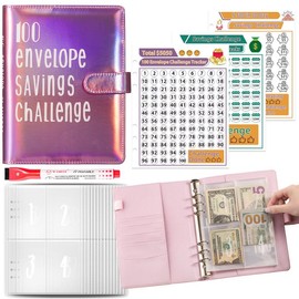 100 Envelope Money Saving Challenge  Budget Binder with Cash Envelopes | Upgraded Finance Organizer for Savings Goals | Personal Finance & Budgeting Hack #MoneySavingChallenge #BudgetGoals #FinancialOrganizer:_Light Pink