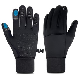 lifwimner Winter Gloves for Men & Women Anti Slip Touchscreen Warm Fleece Windproof & Waterproof Running & Cycling Driving Gloves (Black, M)