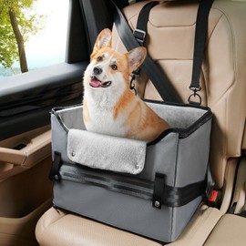 Loobani Dog Booster Seat Travel Bed For Up to 30lbs Gray Adj Straps Portable NEW
