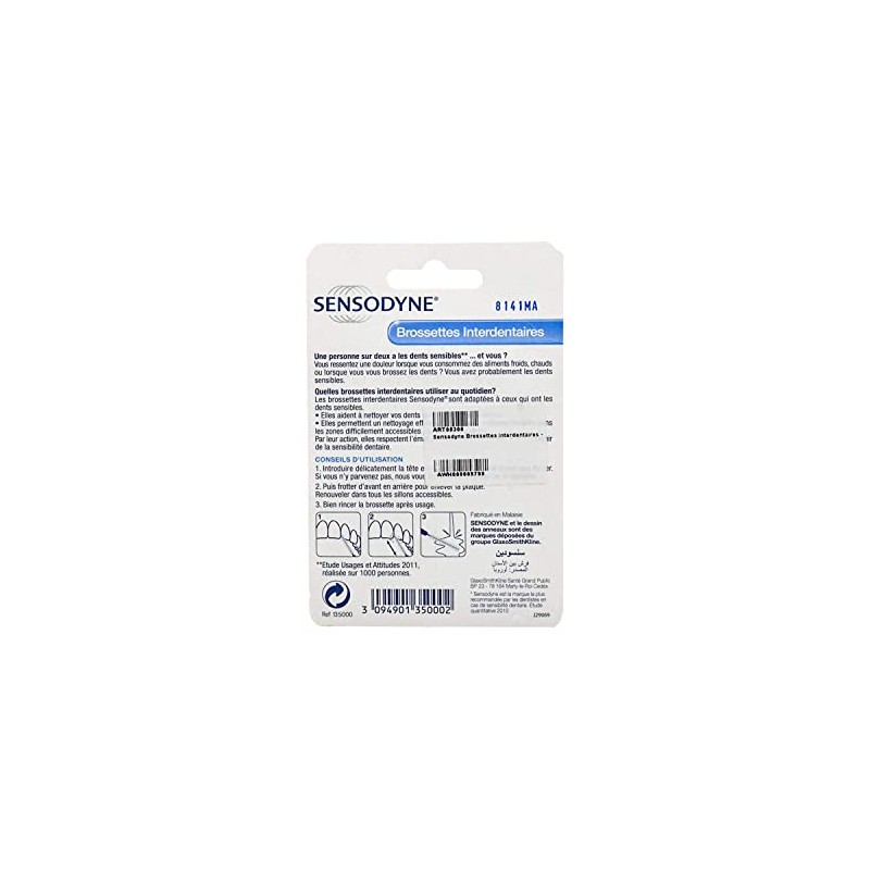 Sensodyne Interdental Brushes, for Sensitive Teeth (5 Brushes)