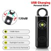 AIXXCUVQ Defense Alarm Keychains Type-C Charging Protection Loud Sound ABS