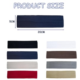 AYNKH 8 Stück Stirnbänder für Damen, Stirnband Damen Sport, Antirutsch Headband Elastisch Haarbänder Sport Yoga Workout Laufen Fitness