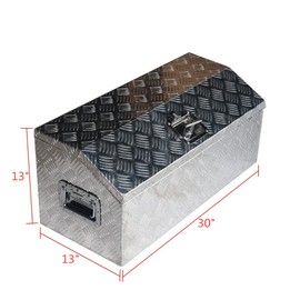 marddpair 30 Inch Trailer Tongue Tool Box Aluminum Heavy Duty Truck Pickup Underbody Underbed Storage Organizer 5 Bar Tread Tool Box Weather Resistant Seal w/Lock & Keys Siver