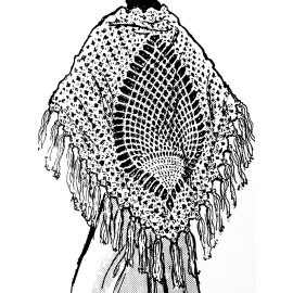 Unbranded 7294 Vintage GIANT PINEAPPLE SHAWL Pattern to Crochet (Reproduction)