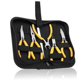 Alicates De Joyería De Alto Grado, Productos De Joyería, Herramientas De Joyería De 5Pcs Profesional Kit De Herramientas De Alicates Redondos De La Nariz Doblada Que Hace DIY, Caja Organizada