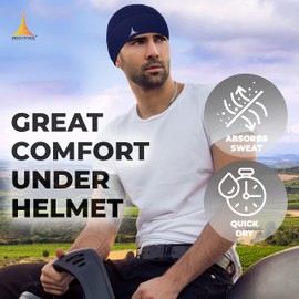 Helmet Liner Sweat Wicking Skull Cap Beanie. Ultimate Performance Moisture Wicking. Fits Under Helmets Navy