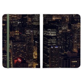 ShopQuality4U Chicago City Skyline Leather Passport Holder - for Men & Women - British Full Printed Passport Cover Case Passport Wallet