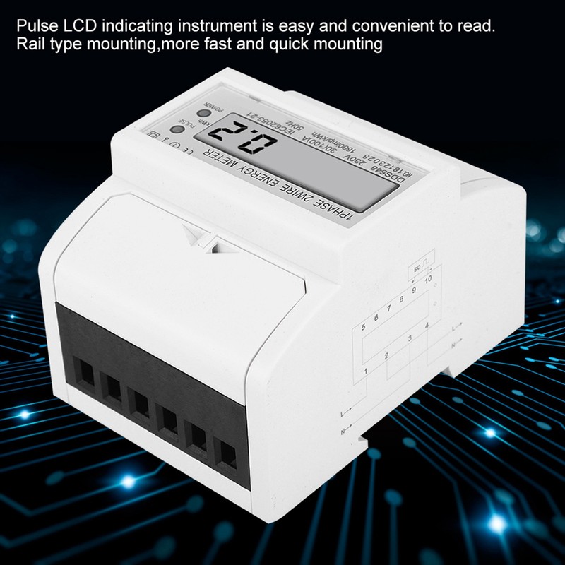 DDS548 Watt Hour Meter LCD Display Single Phase 230VAC Electric