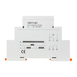Baomain Multi-Function Time Relay, 16A/AC250V, Delay ON SPDT, DIN Rail Mounting Timer Relay (1-SPDT, 12-240VAC/DC)