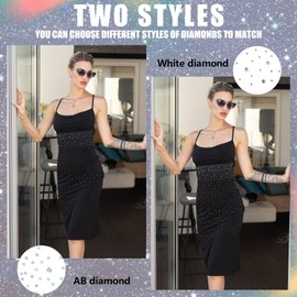 Glenmal 12 Pcs Sheet Iron-on Rhinestone Sheets Crystal Transfers Glitter Hotfix Rhinestone Decals Hot Melt Patches in 2 Styles for Clothing Craft DIY Decor (Fashion Style)