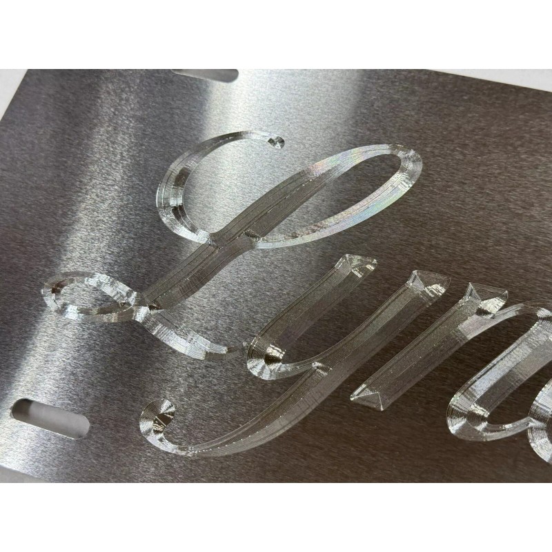 Diamond Etched Products Custom SILVER Metallic Car Tag Diamond Etched