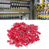 Eujgoov 100Pcs Red Fork Terminals, AWG 22-16, Heat Shrink, Marine