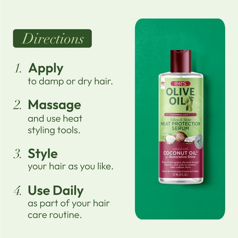 ORS Olive Oil Heat Protection Hair Serum infused with Coconut