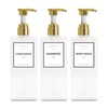 Shampoo Dispenser Bottles with Gold Pump, YACEYACE 16.9oz Set of