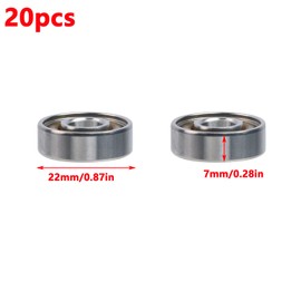 Antrader 20Pcs 608 Steel Ball Bearing 8mm x 22mm x 7mm High Precision Rating Fidget Spinner Bearing