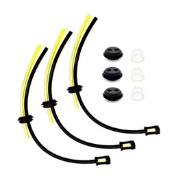 JZK 3 Sets of Replacement strimmer Fuel Pipe line with Rubber Bung and Priming Bulb, Petrol Hedge Trimmer Parts, Fuel Hose for Trimmer, Mower, Chainsaw, Blower, Cutter