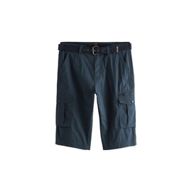 NEXT Long Cargo Shorts with Belt, navy blue, 34