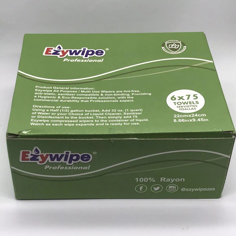 EZYWIPE HEAVY DUTY ALL-PURPOSE WIPES 100% RAYON ANTI-BACTERIAL Expanding Towels