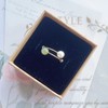 LOOYUUPEE Minimalist Open Rings Adjustable Hetian Jade with Crystal Pearl