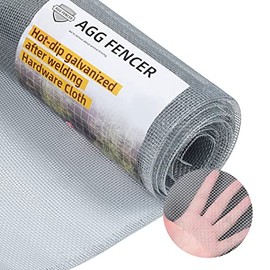 16in x 10ft Hardware Cloth 1/8 inch 27Ga Hot Dipped Galvanized After Welding, Chicken Coop Wire Fence, Welded Metal Fencing Roll Mesh for Bee Screen Garden Plant Poultry Animal Netting Cage