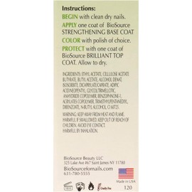 Biosource for nails natural therapy brilliant top coat, 0.4 oz