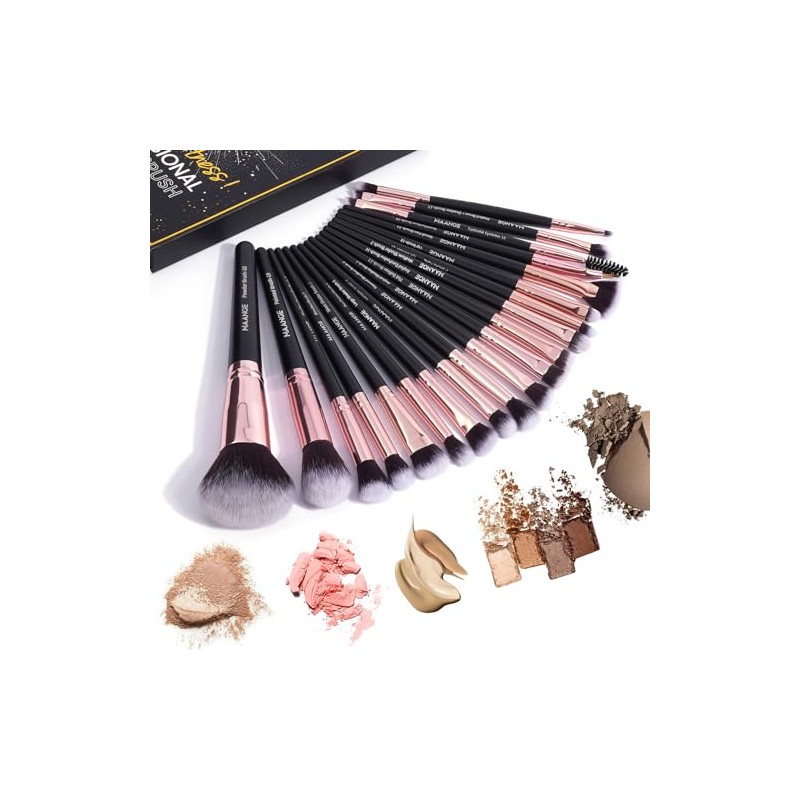 Brochas de Maquillaje Profesional 20 Piezas Set de Brochas Maquillaje