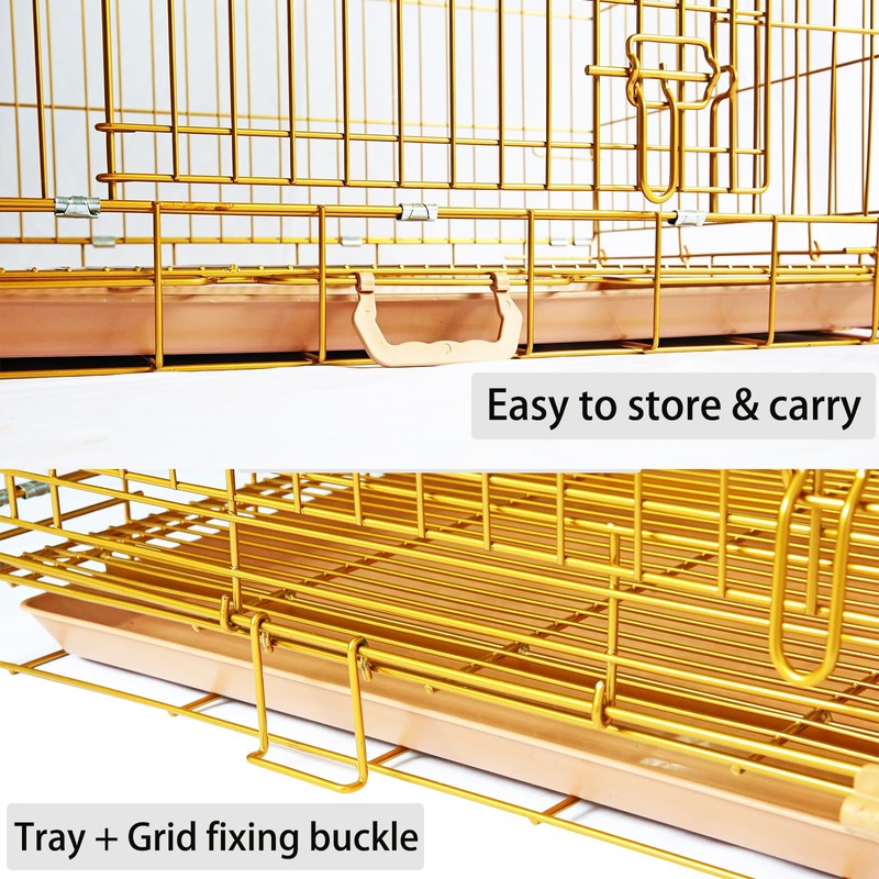 Piivos Dog Crate 30 Inch, Copper Gold Dog Kennel |