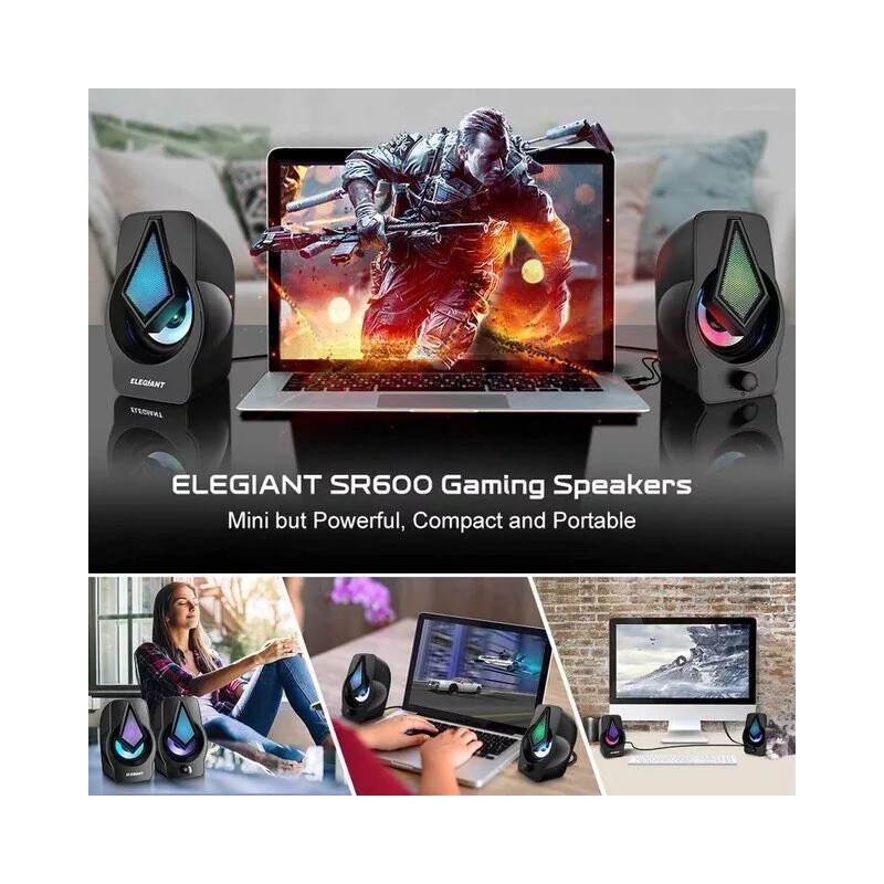 Speakers ELEGIANT SR600 10W Computer Speakers Stereo Home Theater Sound