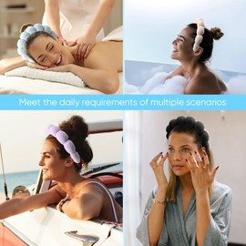 DRESHOW Spa Headbands for Washing Face or Facial, Bubble Skincare Headbands, Bubble Soft Terry Cloth Headband - Puffy Makeup Removal Headbands for Face Washing, Mask, Skin Treatment