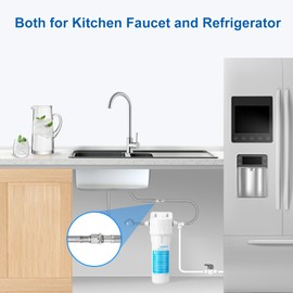 Under Sink Water Filter System - Under Counter Water Filter for Kitchen Faucet,Refrigerator and Ice Maker,10" Replacement Filter(Lower Cost),Highly Effective Reduces Rust,Sand,Chlorine,Bad Taste&Odor
