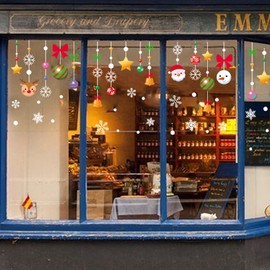 BSITSSS 106 Pcs Christmas Window Stickers, Christmas Window Clings Christmas Window Decorations, Electrostatic Cling Xmas Window Stickers Christmas Decorations for Xmas Window Decorations(D)