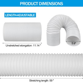 Stretchable Exhaust Hose 5.9 Inch for Portable AC