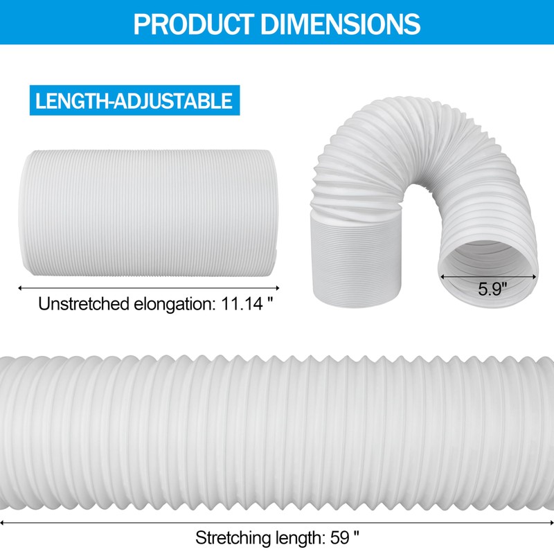 Stretchable Exhaust Hose 5.9 Inch for Portable AC